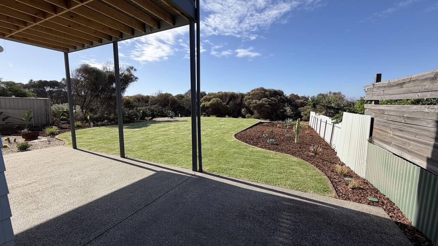 Garden beds and turf maintained by Green Theory in Adelaide